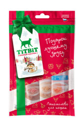 TiTBiT Новогодняя коллекция - крем-суп для кошек, 4 вкуса (40 г) - фото