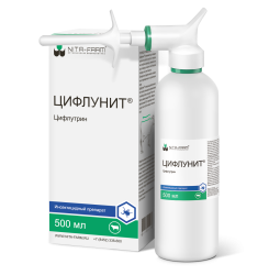 ЦИФЛУНИТ (Цифлутрин 1%) Противопаразитарное средство для КРС (500 мл) Nita-farm - фото