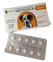 МЕЛАКСА 2,5 мг (1 блистер х 10 таблеток, без коробки) Рубикон (Мелоксикам 2,5 мг) - фото