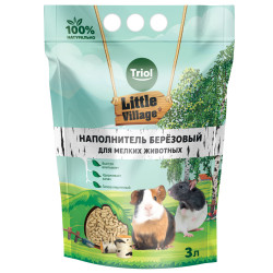 TRIOL LITTLE VILLAGE Наполнитель для мелких животных березовый (3 л) - фото