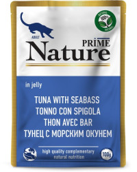 PRIME NATURE Tuna with seabass (пауч 100 г) тунец с морским окунем для кошек, в желе - фото