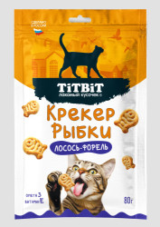 TiTBiT Крекер рыбки для кошек со вкусом лосось-форель (80 г) - фото