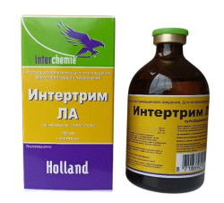ИНТЕРТРИМ ЛА Раствор для инъекций (100 мл) Interchemie (триметоприм 40 мг + сульфадоксин 200 мг) - фото
