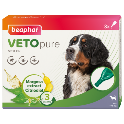 BEAPHAR Veto Pure spot on dog L (1 пипетка) Биокапли репелентные для крупных собак - фото