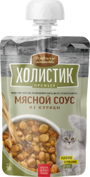 ХОЛИСТИК Премьер - Мясной соус из курицы для кошек (90 г) - фото