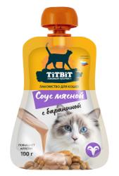 TiTBiT Соус мясной с бараниной, лакомство для кошек (100 г) - фото