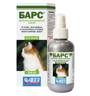 БАРС (Фипронил) Спрей инсектоакарицидный для кошек (100 мл) АВЗ - фото2
