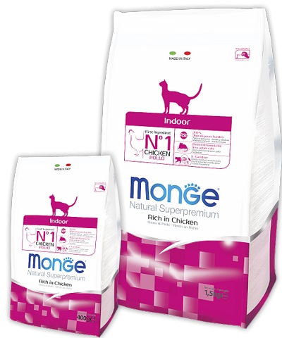 MONGE CAT INDOOR (0,5 кг на развес) для домашних кошек с курицей - фото2