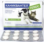 КАНИКВАНТЕЛ Плюс Антигельминтик для собак и кошек (1 табл.) Euracon (Празиквантел 50 мг + фенбендазол 500 мг) - фото