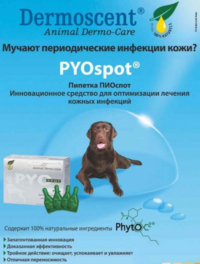 ПИОСПОТ (Dermoscent PYOspot ) Капли спот-он антибактериальные для собак до 10 кг (4 пипетки х 0.6 мл) LDCA - фото2