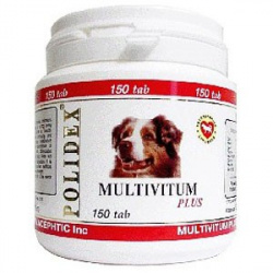 ПОЛИДЕКС Мультивитум плюс POLIDEX MULTIVITUM PLUS, для собак (150 табл) - фото