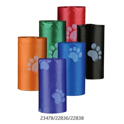 TRIXIE Пакеты для уборки за собаками, разноцветные с рисунком (размер L, 4 х 12 шт) - фото