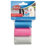 TRIXIE Пакеты для уборки за собаками, разноцветные с ручками (размер M, 3 х 15 шт) - фото