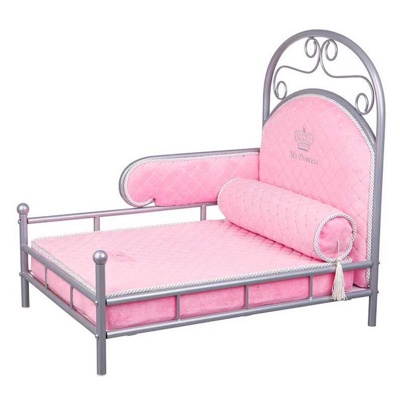TRIXIE My Princess Metal Bed Металлическая кроватка для принцесс (цвет - серебристый/розовый) АКЦИЯ - фото